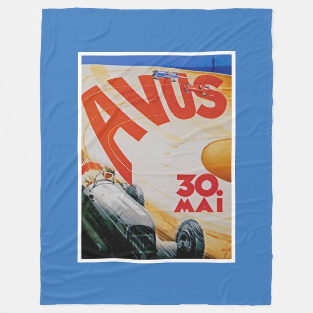 Cobertor De Velo Avus Automobile Racing Poster (Frente)