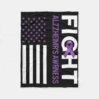 Cobertor De Velo Awareness fight alzheimer's purple ribbon american