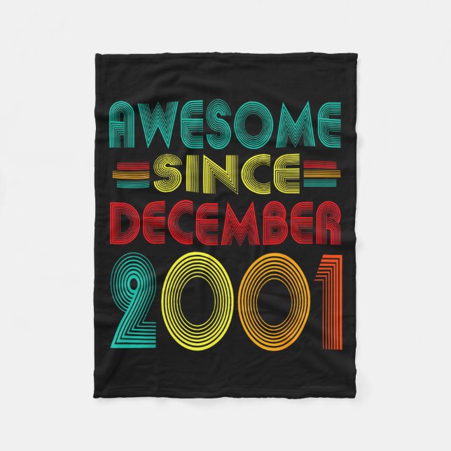 Cobertor De Velo Awesome Since December 2001 Years 24th Bday Funny  (Frente)