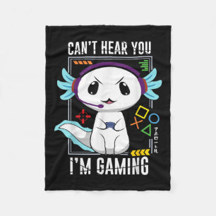 Cobertor De Velo Axolotl Gaming Salamander As Gamer