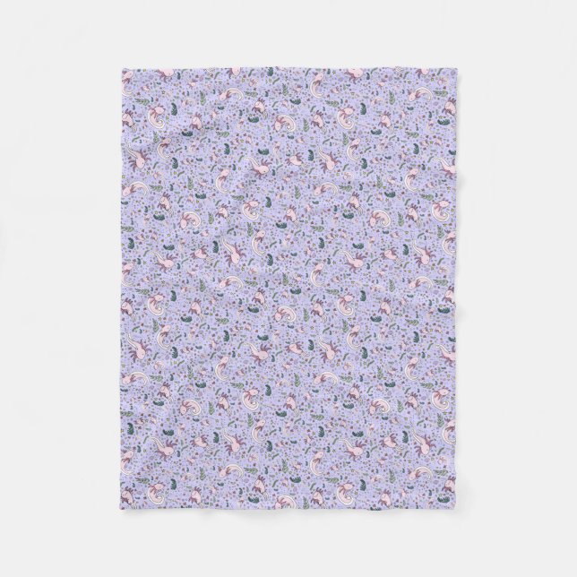Cobertor De Velo Axolotls em roxo (Frente)