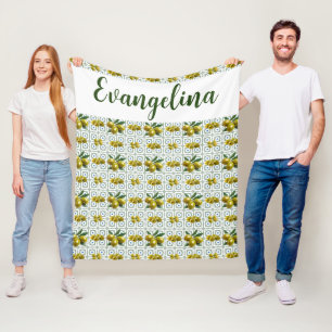 Cobertor De Velo Azeitonas Gregas Personalizadas em Azulejos