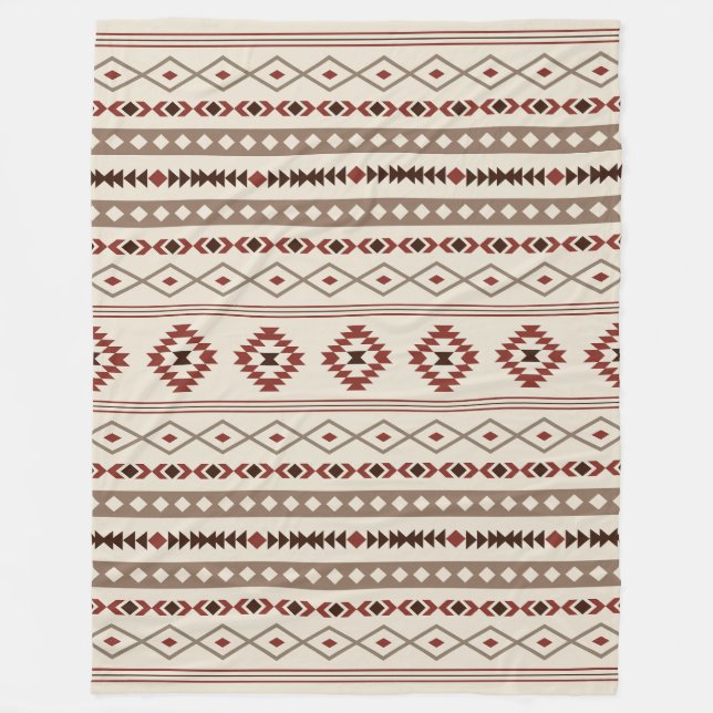 Cobertor De Velo Aztec Browns Rust Cream Mixed Motifs Padrão (Frente)