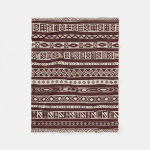 Cobertor De Velo Aztec Tribal Ethnic Padrão Geométrico Brown Beige