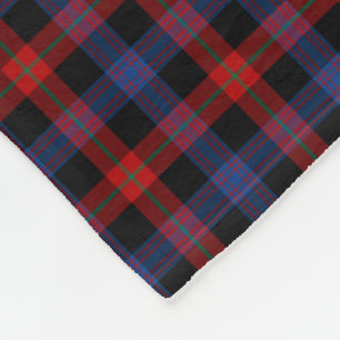 Cobertor De Velo Azuis marinhos e Tartan vermelho marrom do clã