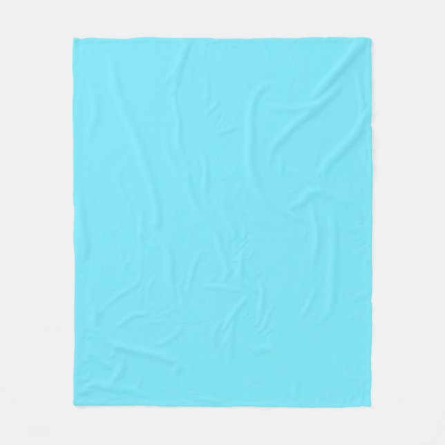 Cobertor De Velo Azul-aqua elétrico de cor sólida (Frente)