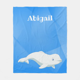 Cobertor De Velo Azul Baleia Beluga Personalizado, Oceano Ártico Br