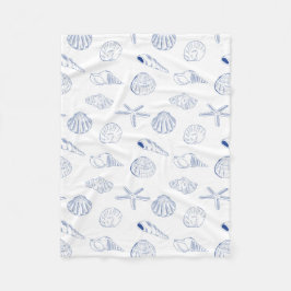 Cobertor De Velo Azul Branco Desenho Mão Branca Areia Verão da Prai