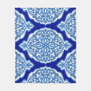 Cobertor De Velo Azul-branco-luxo, ornamento turco.