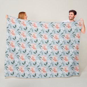 Cobertor De Velo Azul-Chique bonito, cor-de-rosa com padrão azul