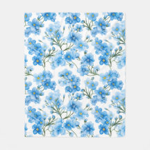 Azul de Aquarela Esquece-me de Não Flor Padrão