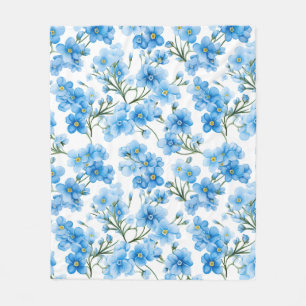 Cobertor De Velo Azul de Aquarela Esquece-me de Não Flor Padrão
