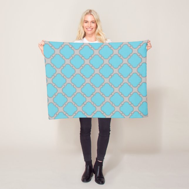 Cobertor De Velo Azul e cinza de Quatrefoil (In Situ)