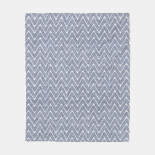 Cobertor De Velo Azul Jeans Empoeirado Pequeno Padrão Chevron