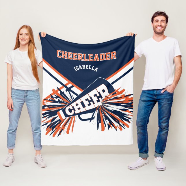 Cobertor De Velo Azul Marinho, Laranja e Branco 📣 Cheerleader (In Situ)