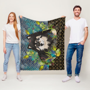 Cobertor De Velo Azul/ouro gerais de Lapphund da FELICIDADE de