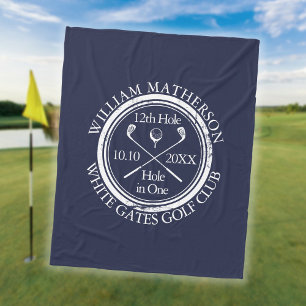 Cobertor De Velo Azul Real Buraco de Golfe Personalizado