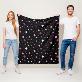 Cobertor De Velo Azul Rosa Estrelas Roxas Espaço Cósmico Céu Noturn