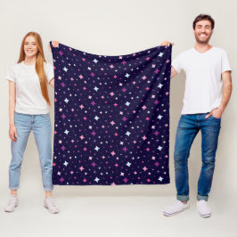 Cobertor De Velo Azul Rosa Estrelas Roxas Espaço Cósmico Céu Noturn
