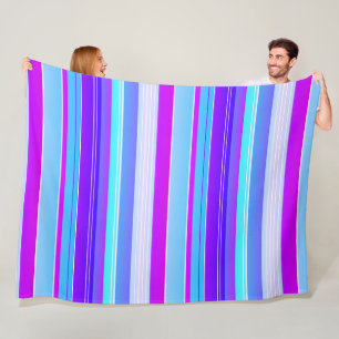 Cobertor De Velo Azul, roxo, listrado