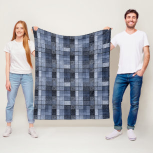 Cobertor De Velo Azul, sarja de Nimes, tartan, xadrez.