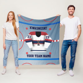 Cobertor De Velo Azul Wh| Rosa Vermelha De Hóquei No Gelo| Player J