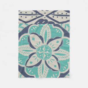 Cobertor De Velo Azulejo Batik Azul IV