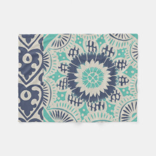 Cobertor De Velo Azulejo de Batik Azul III