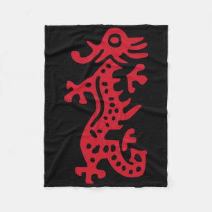 Cobertor De Velo Azulejo do Dragão Vermelho Mah Jong Chinês Mahjong