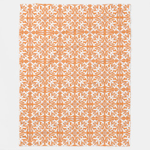Cobertor De Velo Azulejo marroquino - cor de laranja e branco