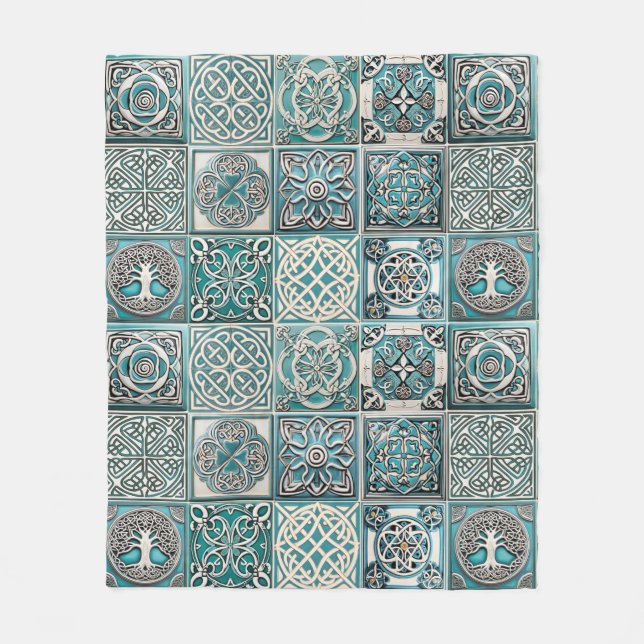 Cobertor De Velo Azulejos Celulares Irlandeses (Frente)