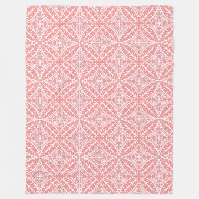 Cobertor De Velo Azulejos marroquinos - cor-de-rosa e branco (Frente)