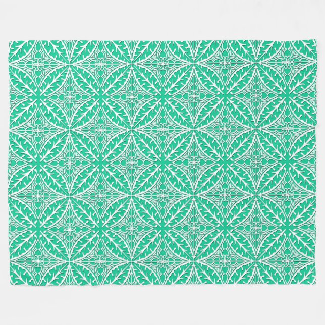 Cobertor De Velo Azulejos marroquinos - turquesa e branco (Frente (Horizontal))