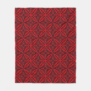 Cobertor De Velo azulejos marroquinos - vermelho escuro e preto