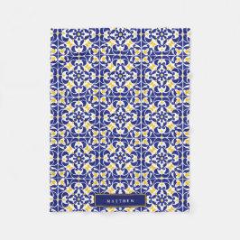 Cobertor De Velo Azulejos mediterrânicos Nome do Padrão Azul e Amar