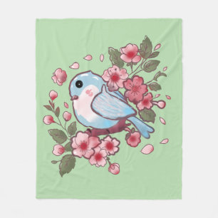 Cobertor De Velo Azulinho Adorável da Primavera & Aquarela de Flor