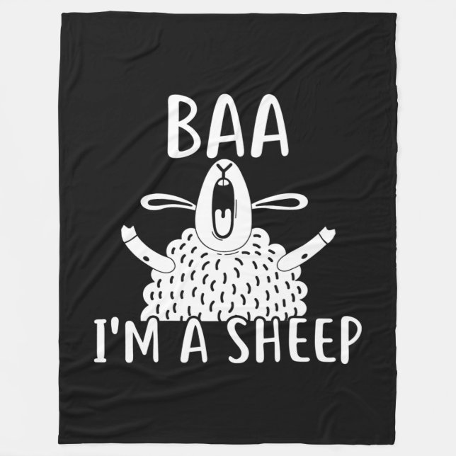 Cobertor De Velo Baa I'm A Sheep | Proprietário de ovinos presente (Frente)