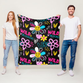 Cobertor De Velo Babete de Bebê com Flor de Smiley Colorido em Graf