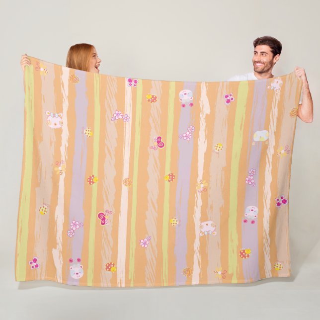 Cobertor De Velo Baby Blanket – Whimsical Nature Parade Pastel  (In Situ)