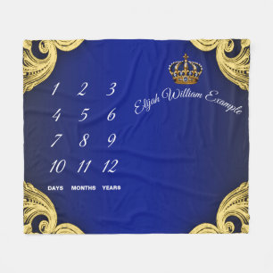 Cobertor De Velo Baby Boy Milestone Prince Baby Blanket
