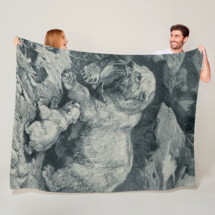 Cobertor De Velo Baby Cub e mamãe Polar Bear