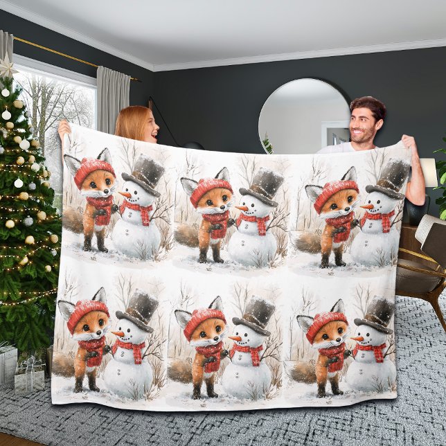 Cobertor De Velo Baby Fox e Snowman (Criador carregado)