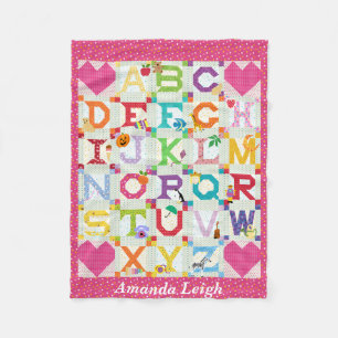 Cobertor De Velo Baby Girl Alphabet Quilt Design