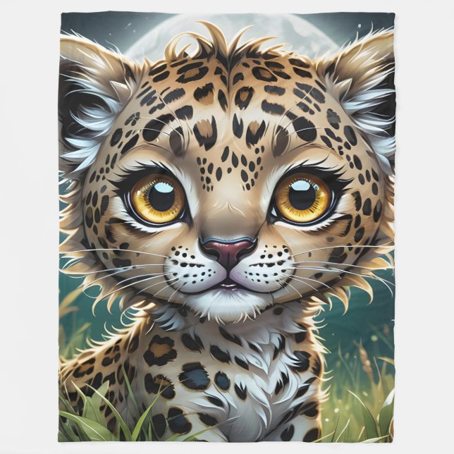 Cobertor De Velo Baby Lepard Fleece Blanket (Frente)