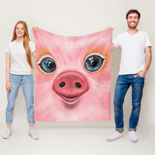 Cobertor De Velo Baby Piglet Pink Fleece Blanket - Smile