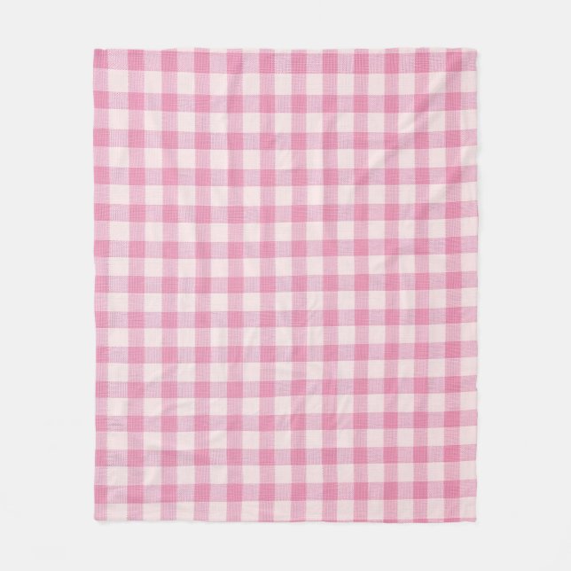Cobertor De Velo Baby Pink Gingham (Frente)