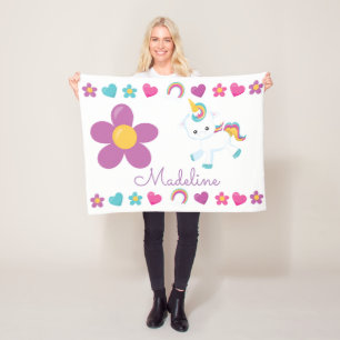 Cobertor De Velo Baby Unicorn Personalizado