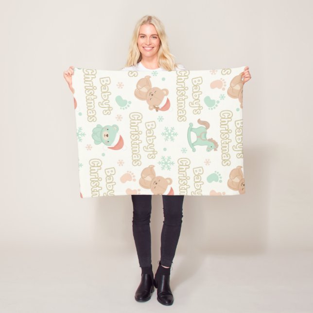 Cobertor De Velo Baby's First Christmas Keepsake Milestone  (In Situ)