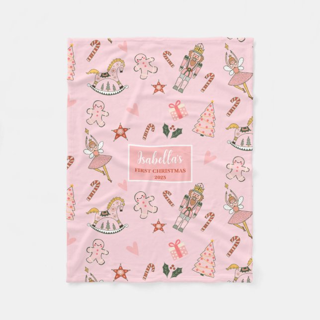 Cobertor De Velo Babys First Christmas Nutcracker (Frente)