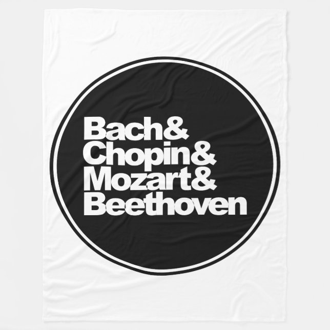 Cobertor De Velo Bach, Chopin e Mozart e Beethoven (Frente)